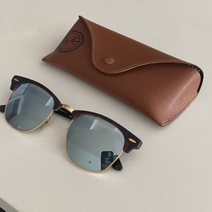 Ray-Ban Clubmaster sunglasses with silver lenses